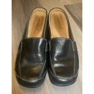 Naturalizer Natural Soul Ashton Women's Slides Size 6.5‎ Black Leather  Upper
